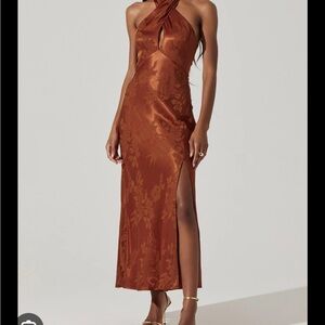 Astr Marissa halter neck midi dress